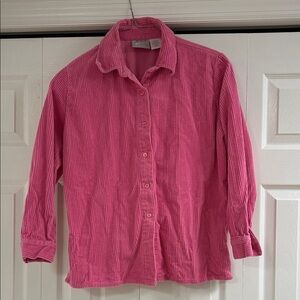Pink Corduroy Button-Up Shirt
